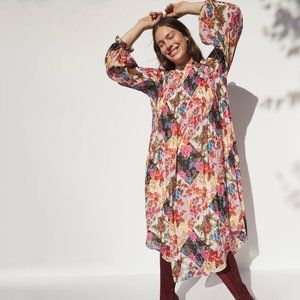 Anthropologie Shara Pleated Midi Dress